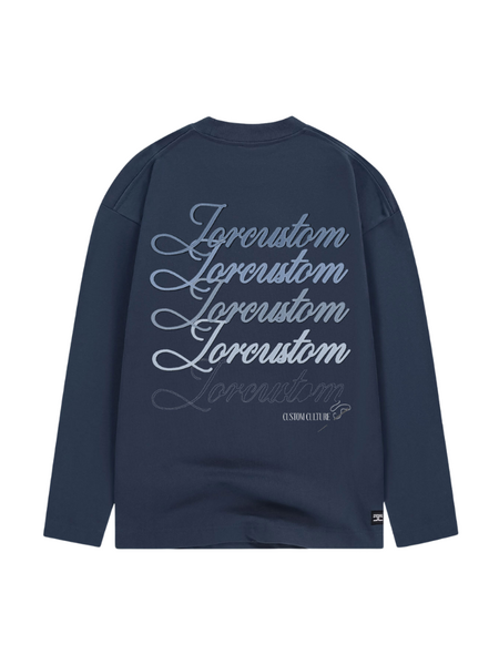 JorCustom Stitched Longsleeve T-Shirt - Midnight Blue