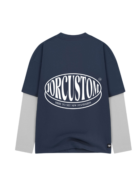 JorCustom Stretched Double Layered Longsleeve - MidnightBlue-LightGr