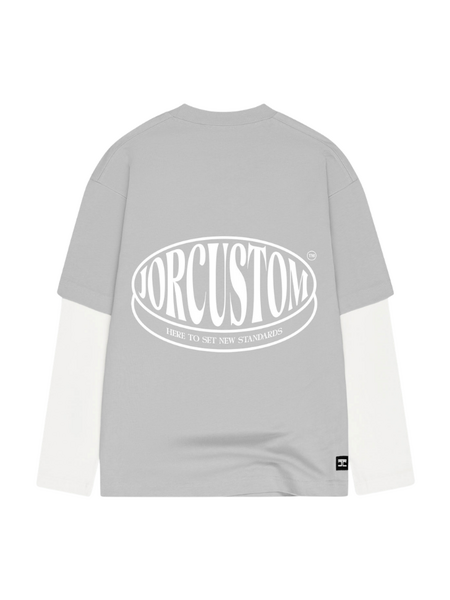 JorCustom Stretched Double Layered Longsleeve - Light Grey/White