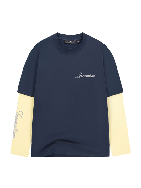 JorCustom JorCustom Stitched Double Layered Longsleeve T - MidnightBlue-Vintage
