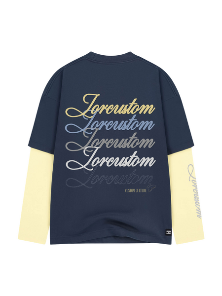 JorCustom Stitched Double Layered Longsleeve T - MidnightBlue-Vintage