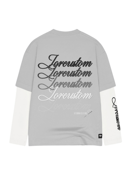 JorCustom Stitched Double Layered Longsleeve T - Light Grey/White