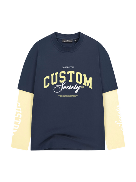 JorCustom CustomSociety Double Layered Longsle - MidnightBlue-Vintage