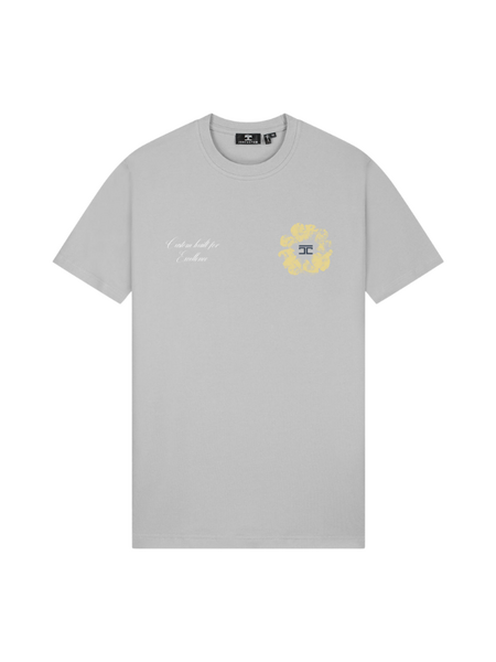 JorCustom JorCustom Flowers Slim Fit T-Shirt - Light Grey