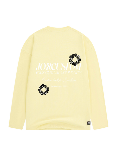 JorCustom JorCustom Flowers Longsleeve T-Shirt - VintageYellow