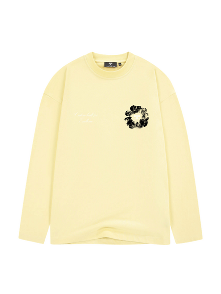 JorCustom JorCustom Flowers Longsleeve T-Shirt - VintageYellow