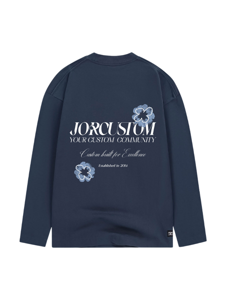 JorCustom JorCustom Flowers Longsleeve T-Shirt - Midnight Blue