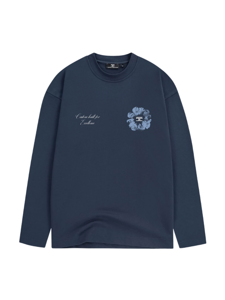 JorCustom JorCustom Flowers Longsleeve T-Shirt - Midnight Blue