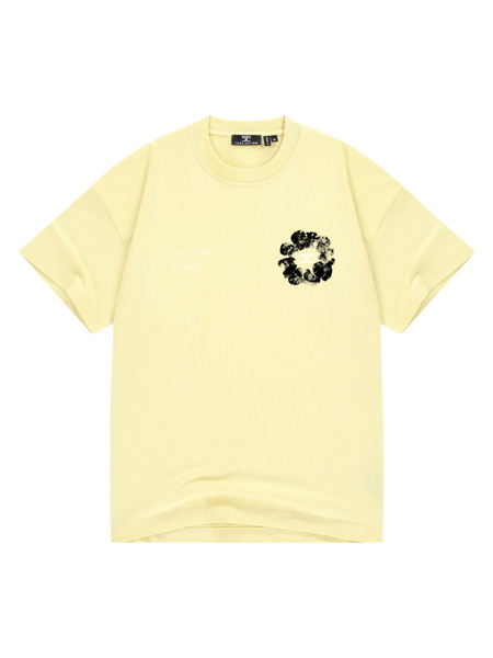 JorCustom JorCustom Flowers Loose Fit T-Shirt - VintageYellow