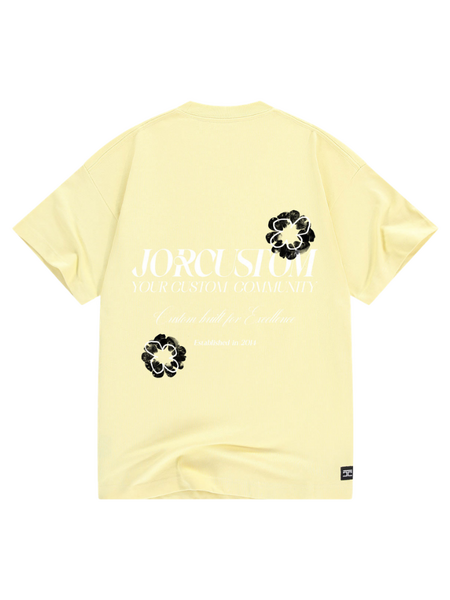 JorCustom Flowers Loose Fit T-Shirt - VintageYellow
