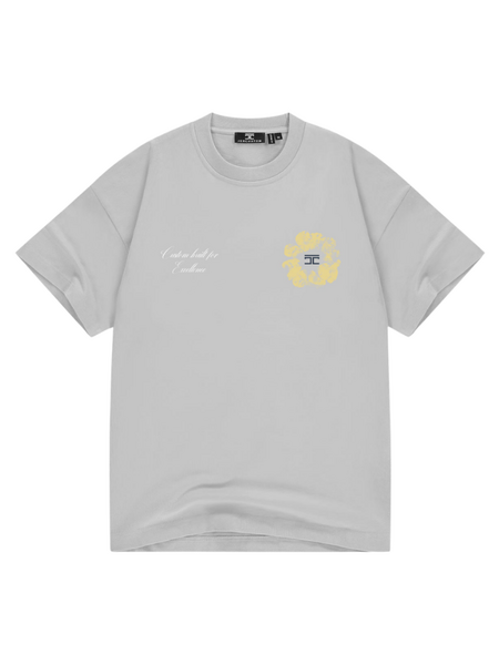 JorCustom JorCustom Flowers Loose Fit T-Shirt - Light Grey