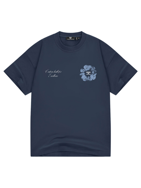 JorCustom JorCustom Flowers Loose Fit T-Shirt - Midnight Blue