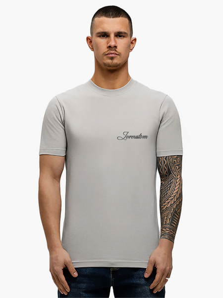 JorCustom JorCustom Stitched Slim Fit T-Shirt - Light Grey
