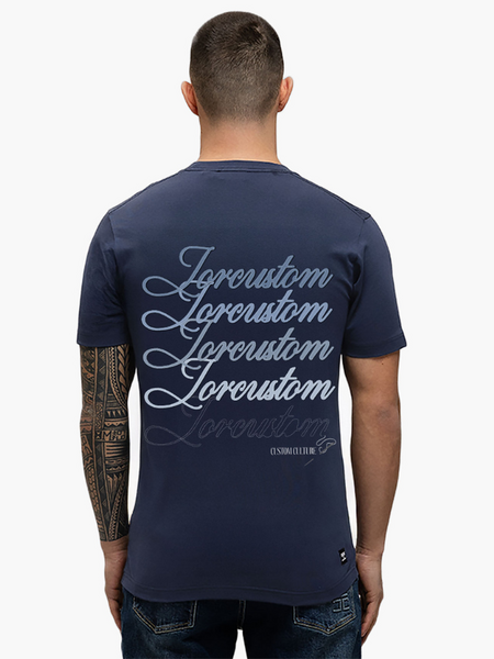 JorCustom JorCustom Stitched Slim Fit T-Shirt - Midnight Blue