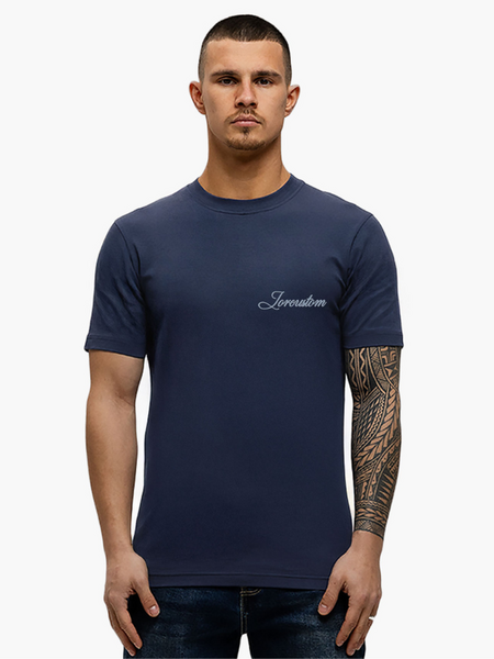 JorCustom JorCustom Stitched Slim Fit T-Shirt - Midnight Blue