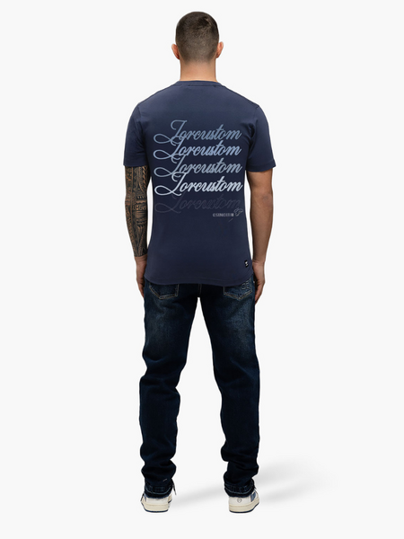 JorCustom JorCustom Stitched Slim Fit T-Shirt - Midnight Blue