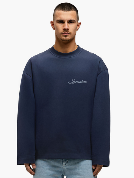 JorCustom JorCustom Stitched Longsleeve T-Shirt - Midnight Blue
