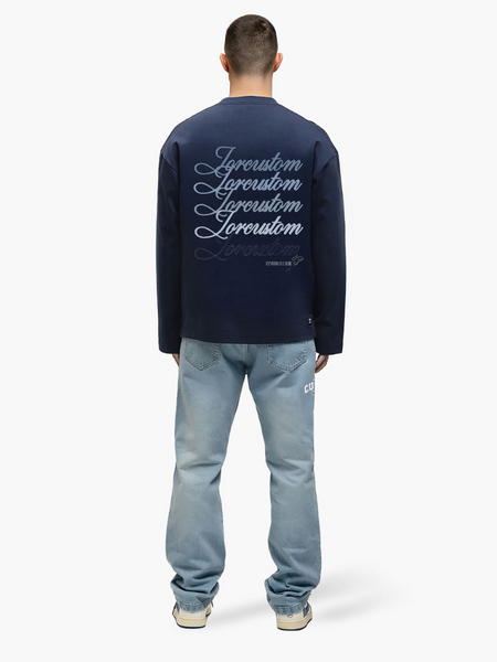 JorCustom JorCustom Stitched Longsleeve T-Shirt - Midnight Blue