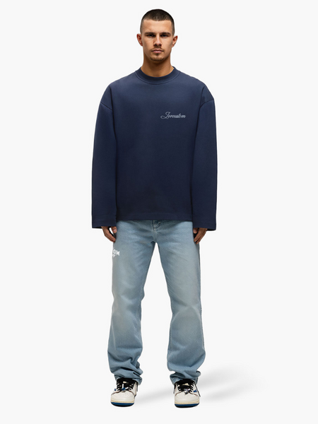 JorCustom JorCustom Stitched Longsleeve T-Shirt - Midnight Blue