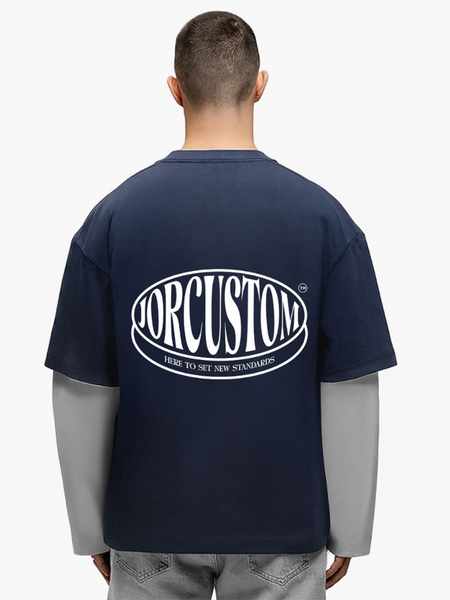 JorCustom Stretched Double Layered Longsleeve - MidnightBlue-LightGr