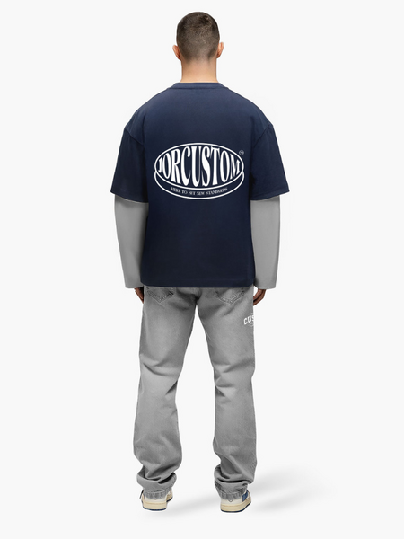 JorCustom Stretched Double Layered Longsleeve - MidnightBlue-LightGr JorCustom JorCustom Stretched Double Layered Longsleeve - MidnightBlue-LightGr