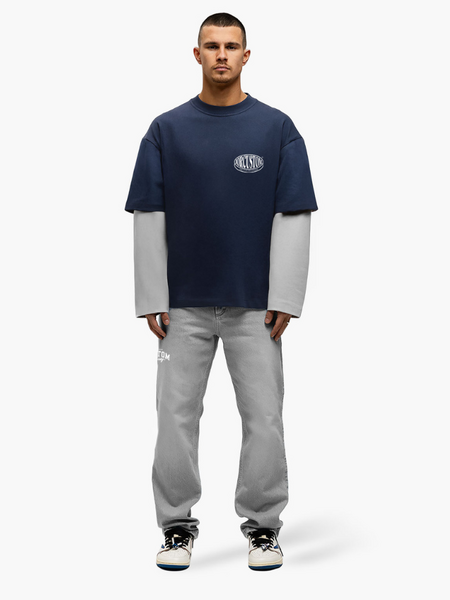 JorCustom Stretched Double Layered Longsleeve - MidnightBlue-LightGr JorCustom JorCustom Stretched Double Layered Longsleeve - MidnightBlue-LightGr
