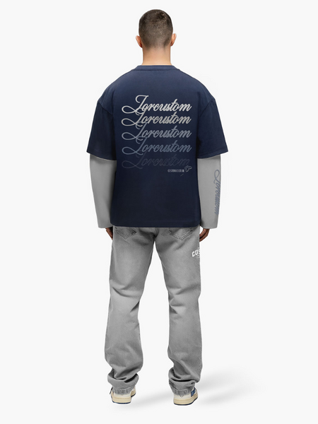 JorCustom Stitched Double Layered Longsleeve T - MidnightBlue-LightGr JorCustom JorCustom Stitched Double Layered Longsleeve T - MidnightBlue-LightGr