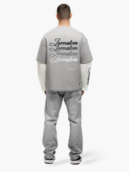 JorCustom Stitched Double Layered Longsleeve T - Light Grey/White JorCustom JorCustom Stitched Double Layered Longsleeve T - Light Grey/White