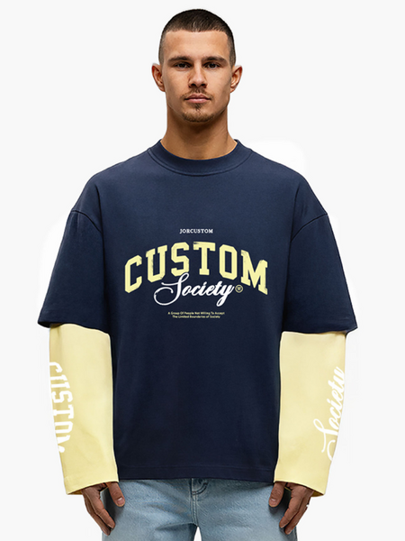 JorCustom CustomSociety Double Layered Longsle - MidnightBlue-Vintage