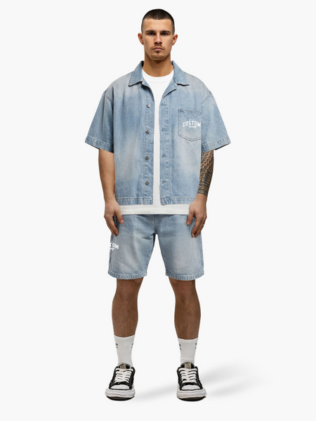 JorCustom PRE ORDER JorCustom CustomSociety Denim Short Sleeve Jac - Light Blue