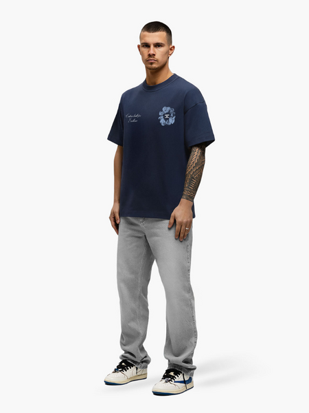 JorCustom Flowers Loose Fit T-Shirt - Midnight Blue JorCustom JorCustom Flowers Loose Fit T-Shirt - Midnight Blue