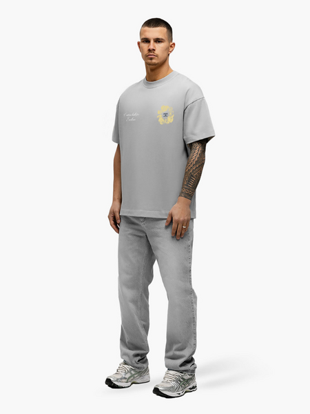 JorCustom Flowers Loose Fit T-Shirt - Light Grey JorCustom JorCustom Flowers Loose Fit T-Shirt - Light Grey