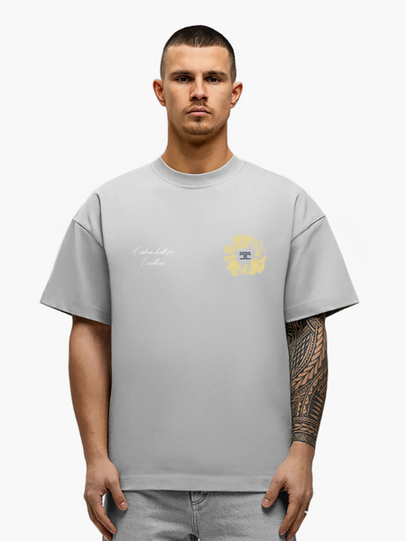 JorCustom Flowers Loose Fit T-Shirt - Light Grey JorCustom JorCustom Flowers Loose Fit T-Shirt - Light Grey