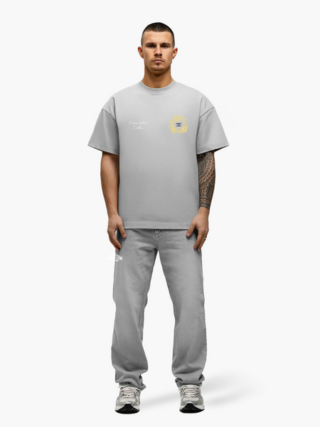 JorCustom Flowers Loose Fit T-Shirt - Light Grey JorCustom JorCustom Flowers Loose Fit T-Shirt - Light Grey