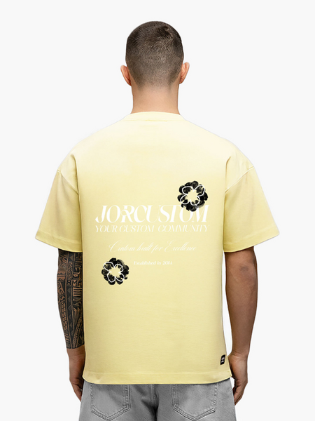 JorCustom Flowers Loose Fit T-Shirt - VintageYellow