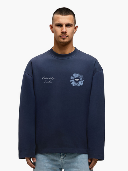 JorCustom Flowers Longsleeve T-Shirt - Midnight Blue JorCustom JorCustom Flowers Longsleeve T-Shirt - Midnight Blue