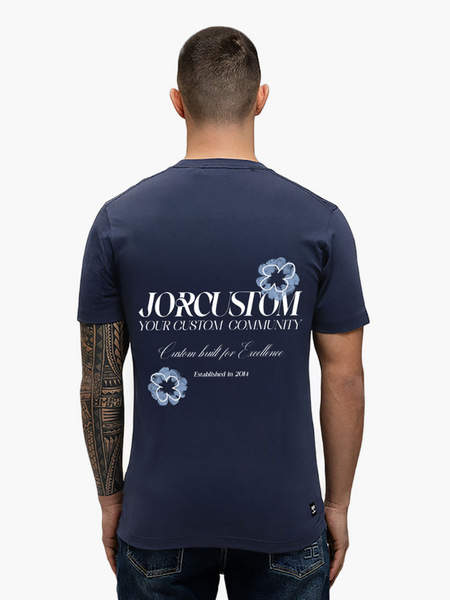 JorCustom Flowers Slim Fit T-Shirt - Midnight Blue