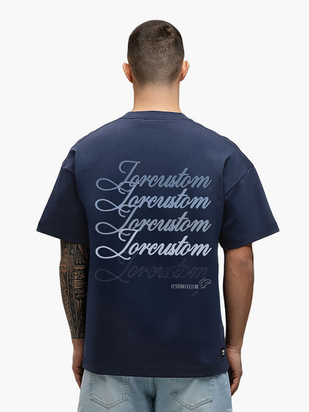 JorCustom Stitched Loose Fit T-Shirt - Midnight Blue