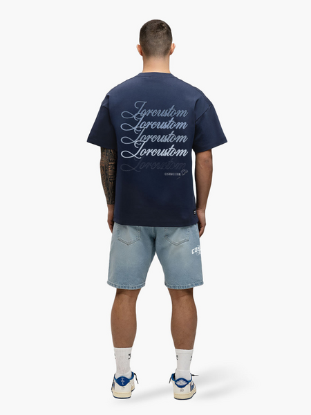 JorCustom Stitched Loose Fit T-Shirt - Midnight Blue JorCustom JorCustom Stitched Loose Fit T-Shirt - Midnight Blue