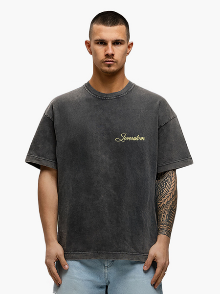 JorCustom Stitched Loose Fit T-Shirt - Acid Grey JorCustom JorCustom Stitched Loose Fit T-Shirt - Acid Grey