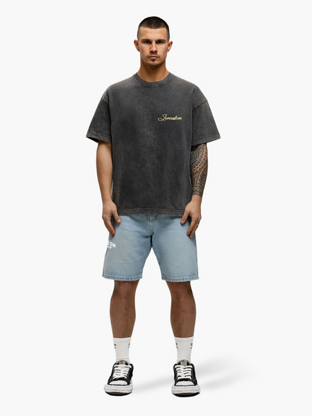 JorCustom Stitched Loose Fit T-Shirt - Acid Grey JorCustom JorCustom Stitched Loose Fit T-Shirt - Acid Grey