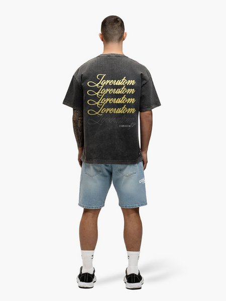 JorCustom Stitched Loose Fit T-Shirt - Acid Grey JorCustom JorCustom Stitched Loose Fit T-Shirt - Acid Grey