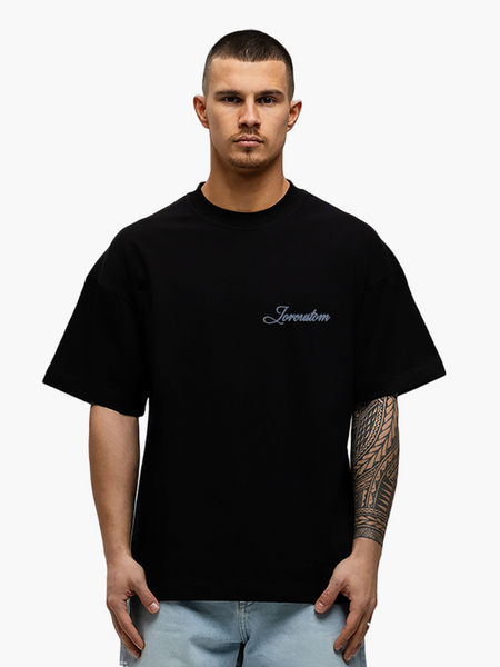 JorCustom Stitched Loose Fit T-Shirt - Black JorCustom JorCustom Stitched Loose Fit T-Shirt - Black