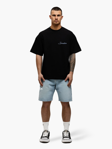 JorCustom Stitched Loose Fit T-Shirt - Black JorCustom JorCustom Stitched Loose Fit T-Shirt - Black