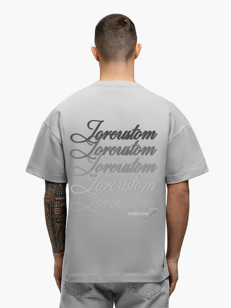 JorCustom Stitched Loose Fit T-Shirt - Light Grey