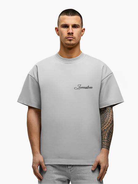 JorCustom Stitched Loose Fit T-Shirt - Light Grey JorCustom JorCustom Stitched Loose Fit T-Shirt - Light Grey