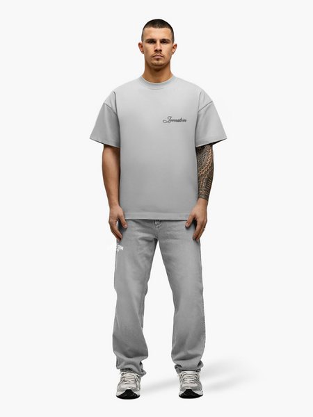 JorCustom Stitched Loose Fit T-Shirt - Light Grey JorCustom JorCustom Stitched Loose Fit T-Shirt - Light Grey