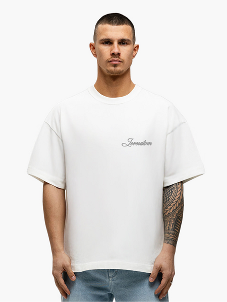 JorCustom JorCustom Stitched Loose Fit T-Shirt - White