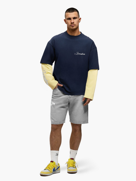 JorCustom Stitched Double Layered Longsleeve T - MidnightBlue-Vintage JorCustom JorCustom Stitched Double Layered Longsleeve T - MidnightBlue-Vintage