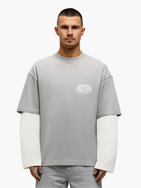 JorCustom Stretched Double Layered Longsleeve - Light Grey/White JorCustom JorCustom Stretched Double Layered Longsleeve - Light Grey/White